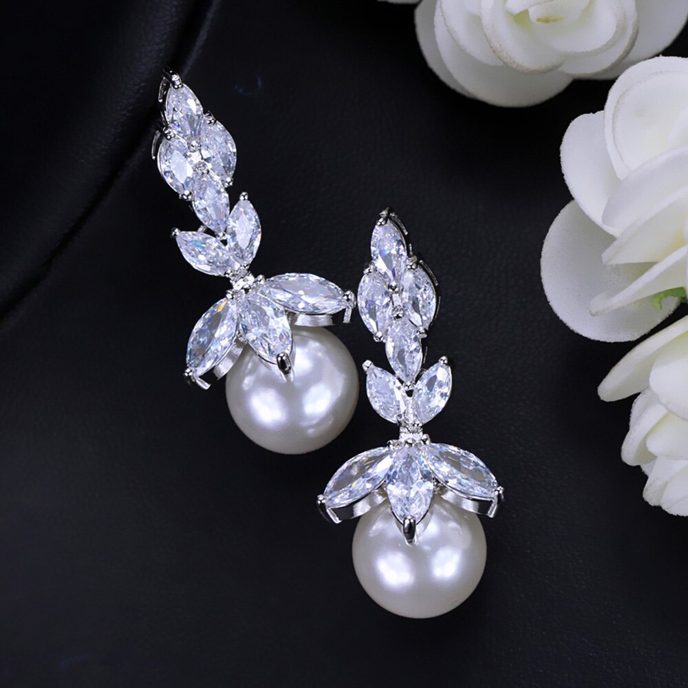 ThreeGraces-Classic-Marquise-Shape-Cubic-Zircon-Crystal-Drop-Pearl-Bracelet-Earrings-Necklace-Bridal-32859370290-7