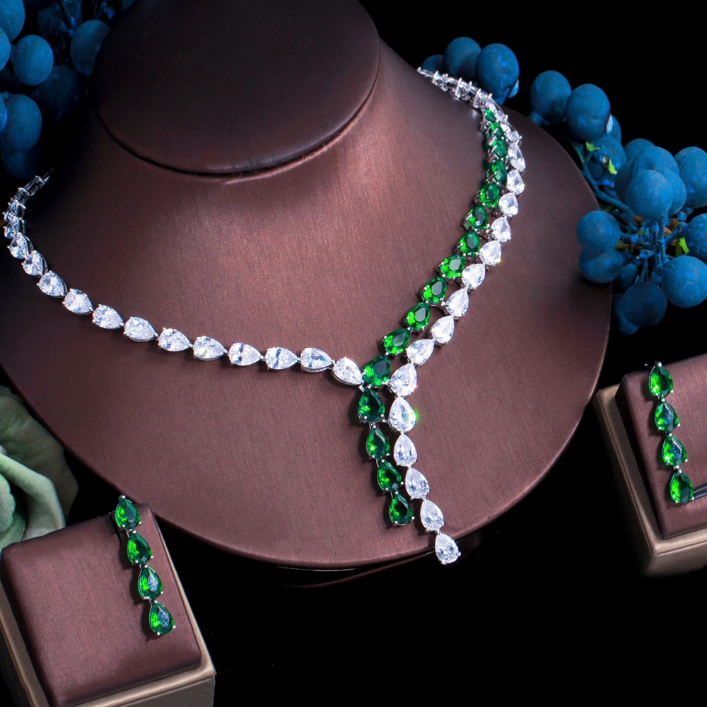 ThreeGraces-Elegant-Green-Cubic-Zirconia-Long-Water-Drop-Dangle-Earrings-and-Necklace-Bridal-Wedding-3256802779619697-5
