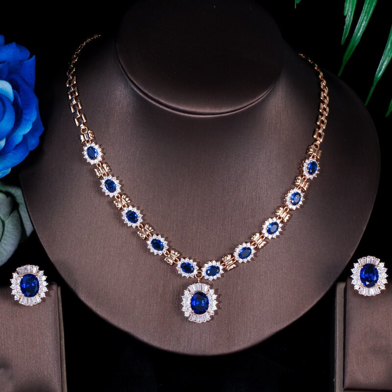 ThreeGraces-Elegant-Royal-Blue-Cubic-Zirconia-Gold-Color-Wedding-Bridal-Necklace-Earrings-Set-for-Wo-32780285404-3