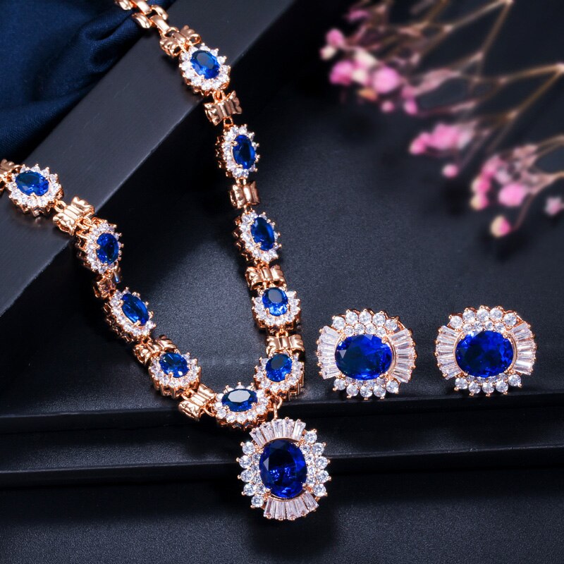 ThreeGraces-Elegant-Royal-Blue-Cubic-Zirconia-Gold-Color-Wedding-Bridal-Necklace-Earrings-Set-for-Wo-32780285404-4