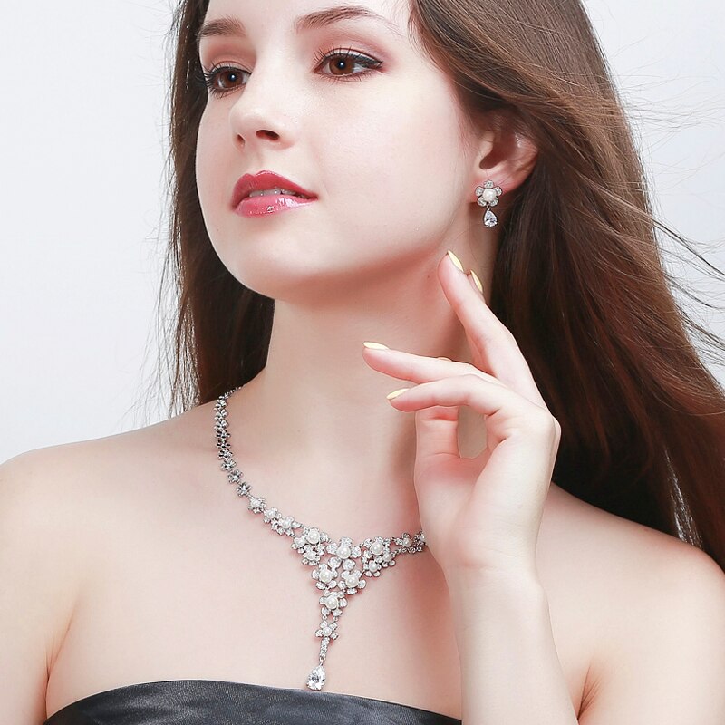 ThreeGraces-Elegant-Shiny-Cubic-Zirconia-Long-Flower-Shape-Simulated-Pearl-Necklace-Earrings-Bridal--4000112067807-5