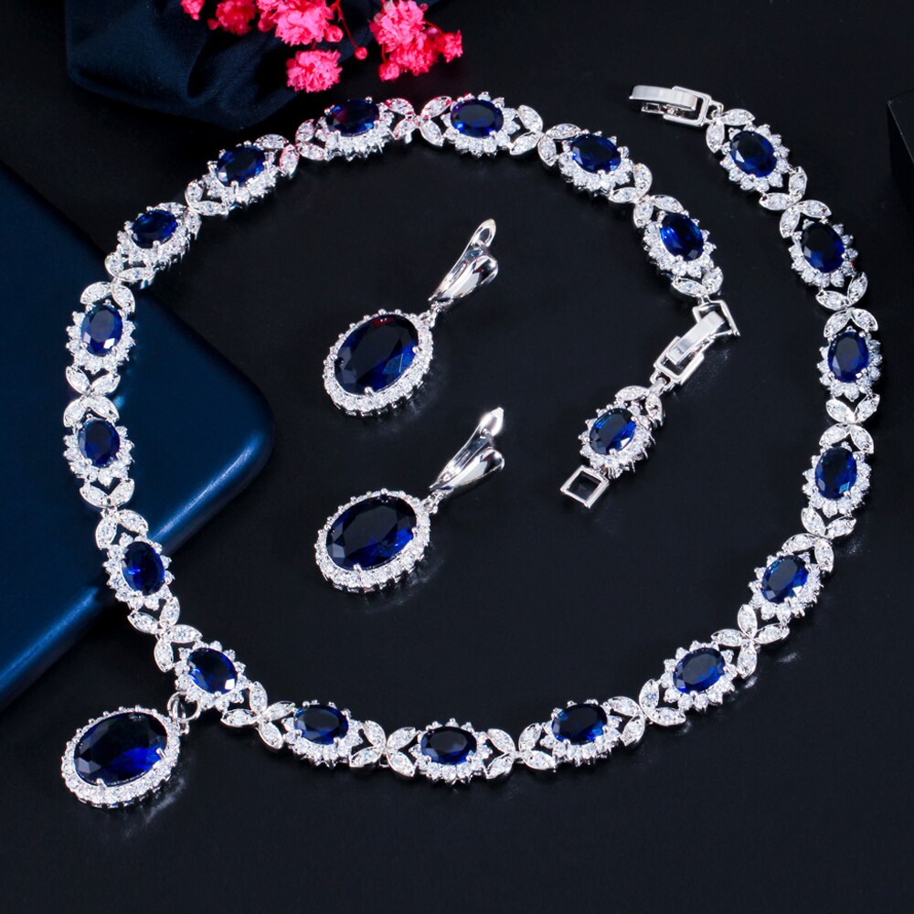 ThreeGraces-Fashion-Dangle-Round-Shape-Royal-Blue-CZ-Crystal-Earrings-Necklace-Jewelry-Sets-for-Ladi-5