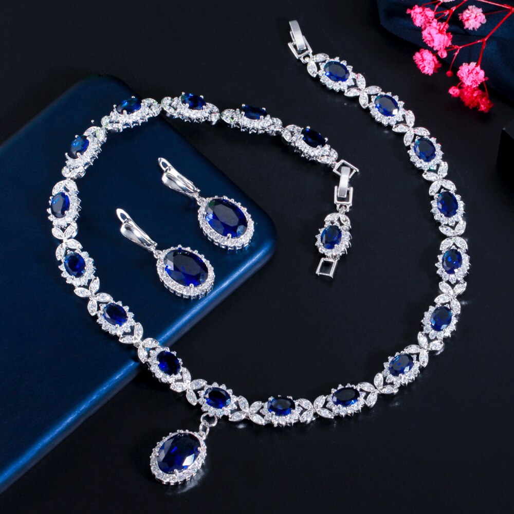 ThreeGraces-Fashion-Dangle-Round-Shape-Royal-Blue-CZ-Crystal-Earrings-Necklace-Jewelry-Sets-for-Ladi-6