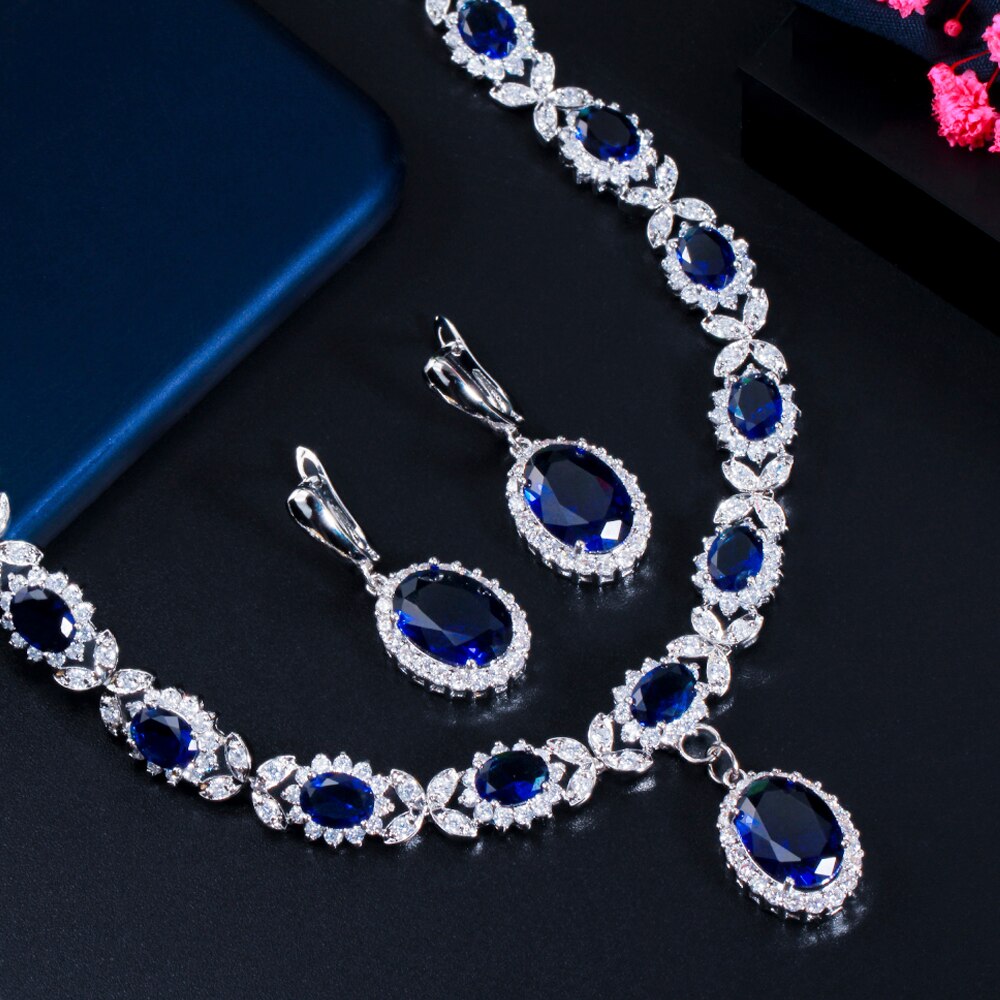 ThreeGraces-Fashion-Dangle-Round-Shape-Royal-Blue-CZ-Crystal-Earrings-Necklace-Jewelry-Sets-for-Ladi-8
