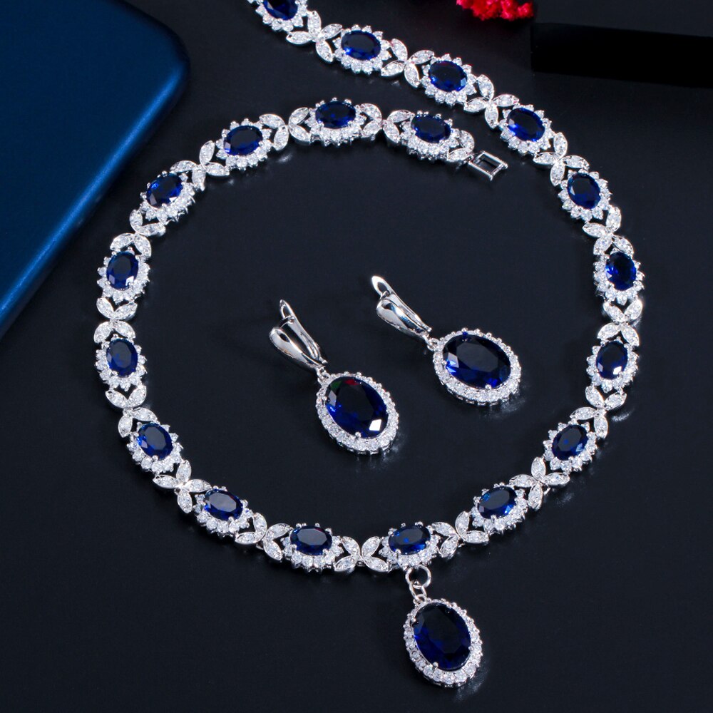 ThreeGraces-Fashion-Dangle-Round-Shape-Royal-Blue-CZ-Crystal-Earrings-Necklace-Jewelry-Sets-for-Ladi-9