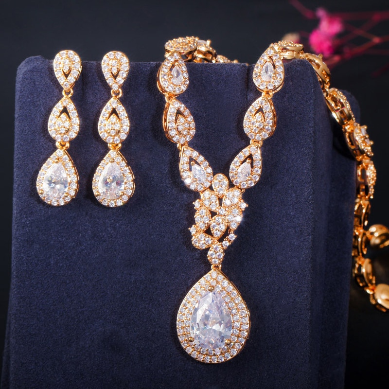 ThreeGraces-Gorgeous-Cubic-Zirconia-Water-Drop-Dangle-Earrings-and-Necklace-Nigerian-Bridal-Wedding--1005004436689005-3