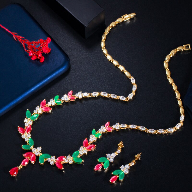 ThreeGraces-Luxurious-Red-Green-CZ-African-Gold-Color-Leaf-Drop-Necklace-Earrings-Wedding-Jewelry-Se-1005001418064689-6
