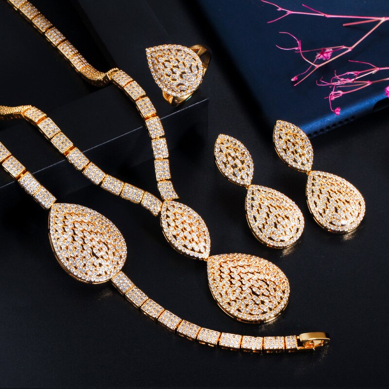 ThreeGraces-Luxury-Gold-Color-Dubai-Bridal-Wedding-Jewelry-Cubic-Zirconia-Big-Drop-Necklace-Earrings-4001034599650-9