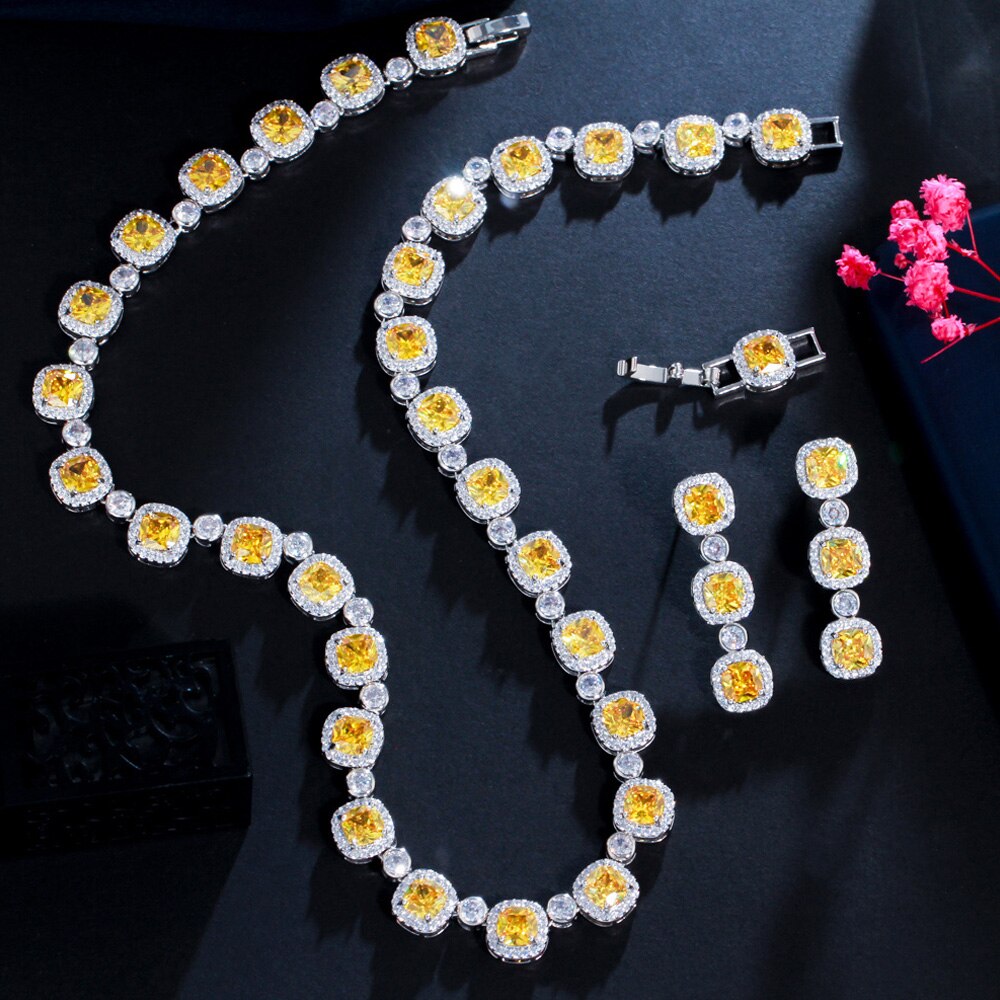 ThreeGraces-New-Shining-Yellow-Cubic-Zirconia-Luxury-Bridal-Wedding-Banquet-Earrings-and-Necklace-Je-3256804533431380-6