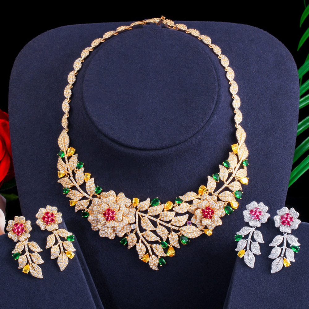 ThreeGraces-Noble-Big-Flower-Cubic-Zirconia-Choker-Statement-Bridal-African-Wedding-Party-Necklace-E-4000511893118-11