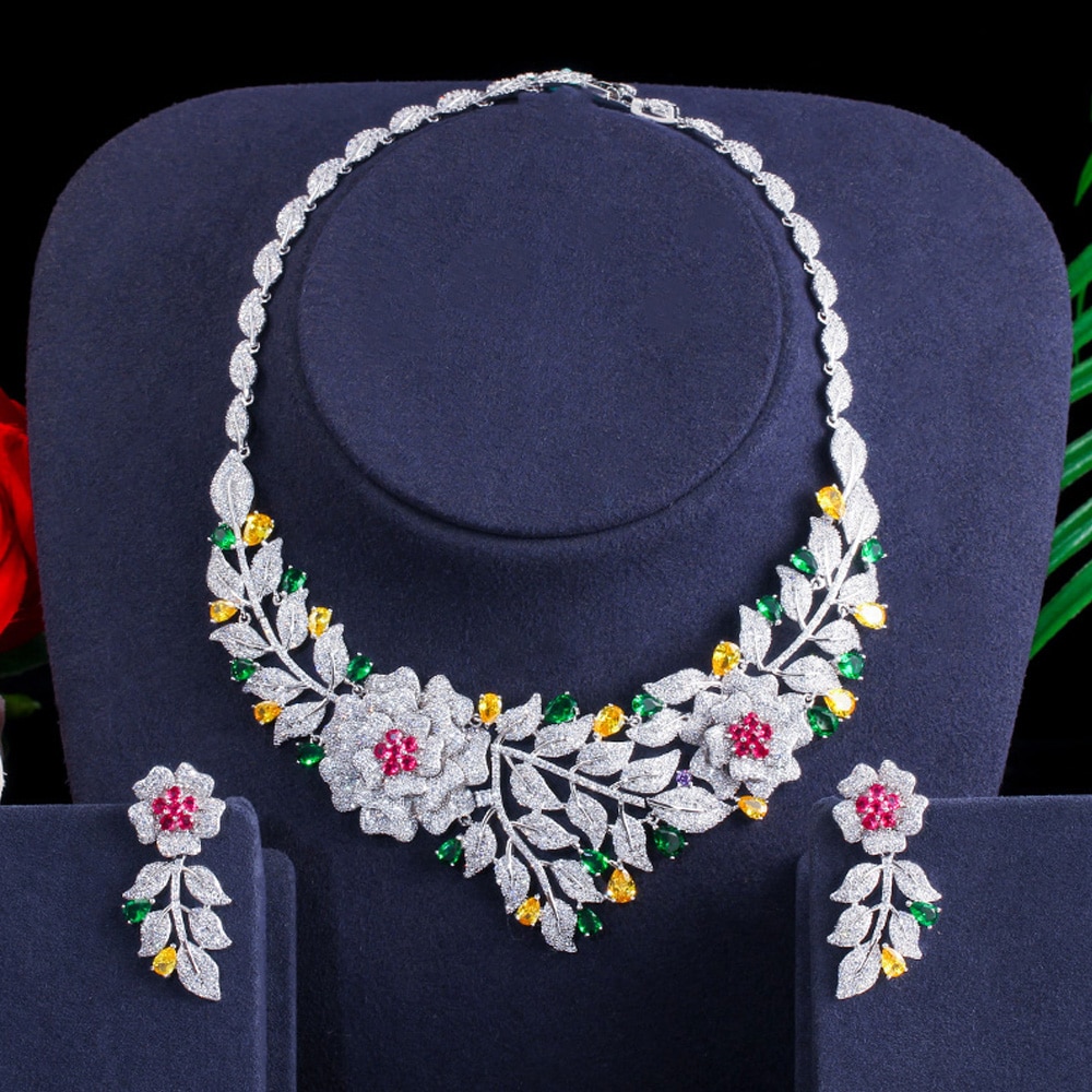 ThreeGraces-Noble-Big-Flower-Cubic-Zirconia-Choker-Statement-Bridal-African-Wedding-Party-Necklace-E-4000511893118-6