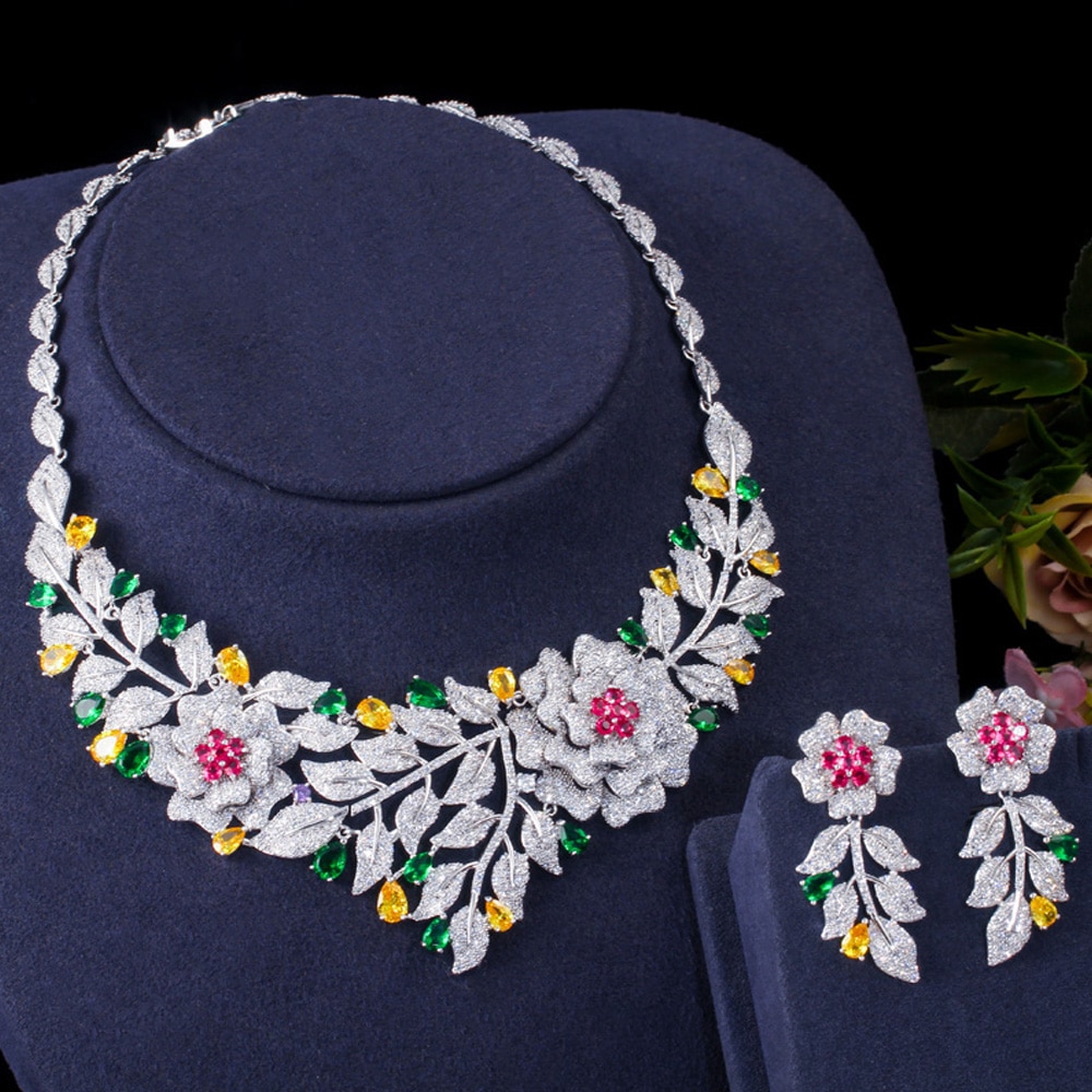 ThreeGraces-Noble-Big-Flower-Cubic-Zirconia-Choker-Statement-Bridal-African-Wedding-Party-Necklace-E-4000511893118-7