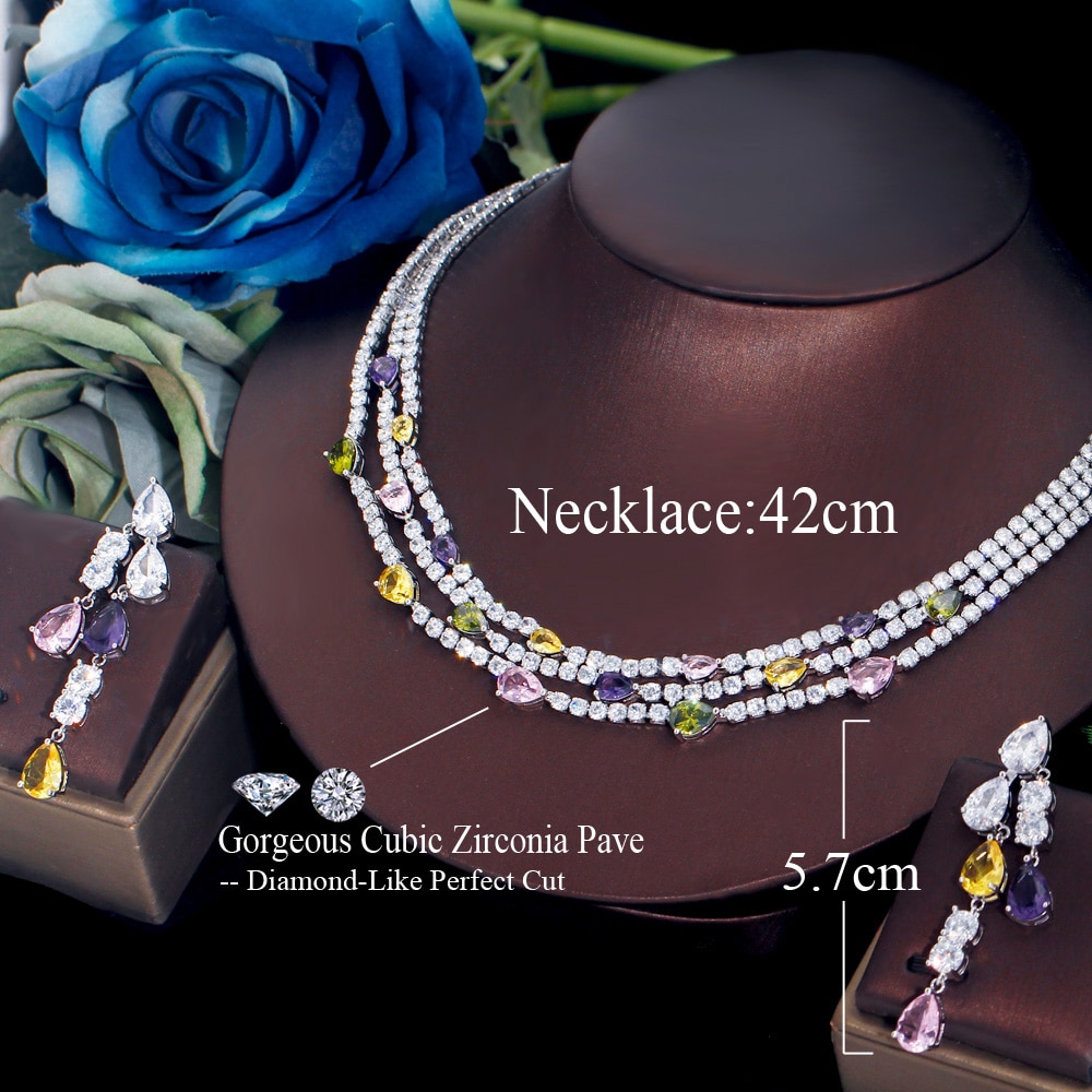 ThreeGraces-Shiny-Colorful-Cubic-Zirconia-3-Rows-Multi-Layer-Bridal-Wedding-Choker-Necklace-Earrings-3256804683885886-3