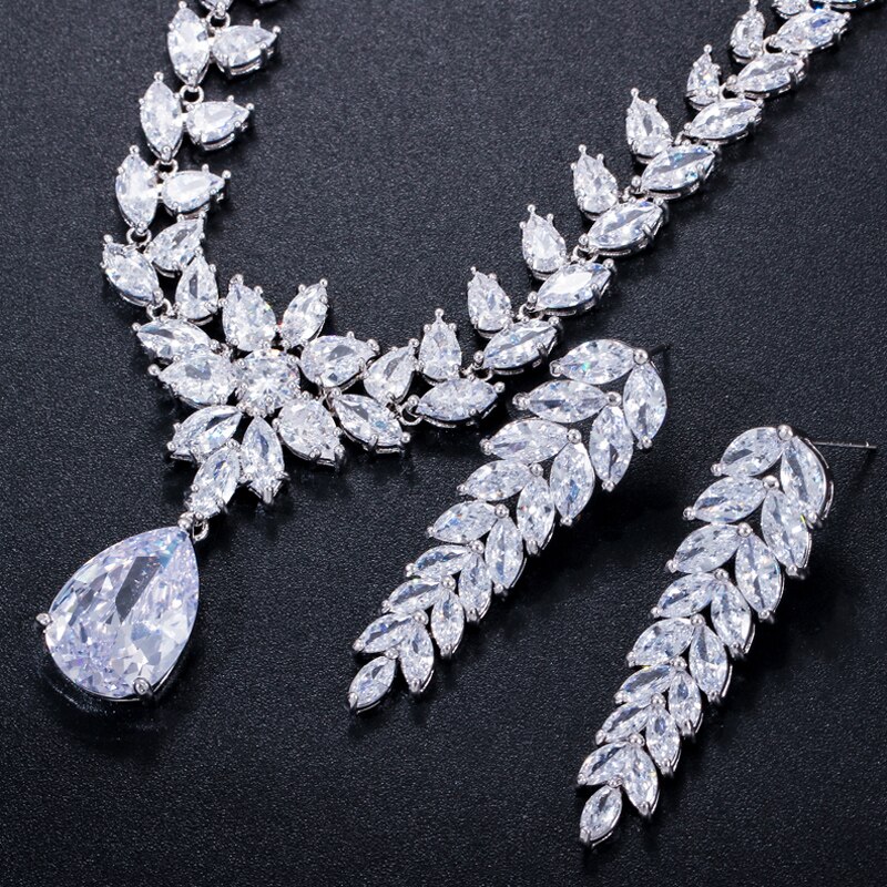 ThreeGraces-Shiny-White-Cubic-Zirconia-Stone-Luxury-Leaf-Drop-Earrings-and-Necklace-Bridal-Wedding-J-1005004881544050-9