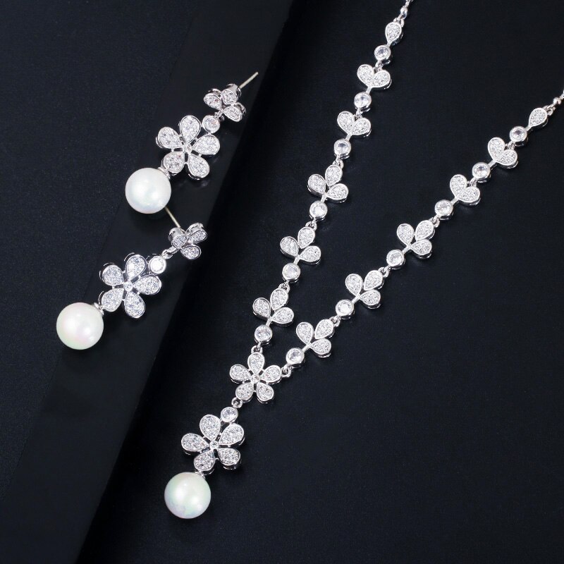 ThreeGraces-Sparkling-White-Cubic-Zirconia-Leaf-Shape-Long-Drop-Pearl-Earrings-Necklace-for-Bridal-W-4000263620642-4