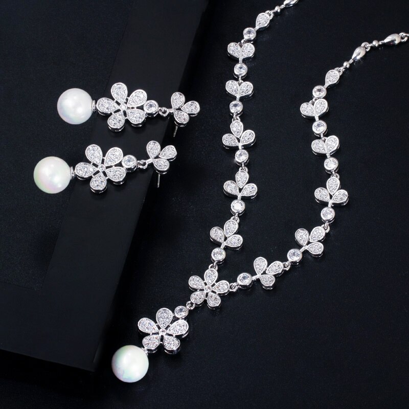 ThreeGraces-Sparkling-White-Cubic-Zirconia-Leaf-Shape-Long-Drop-Pearl-Earrings-Necklace-for-Bridal-W-4000263620642-7