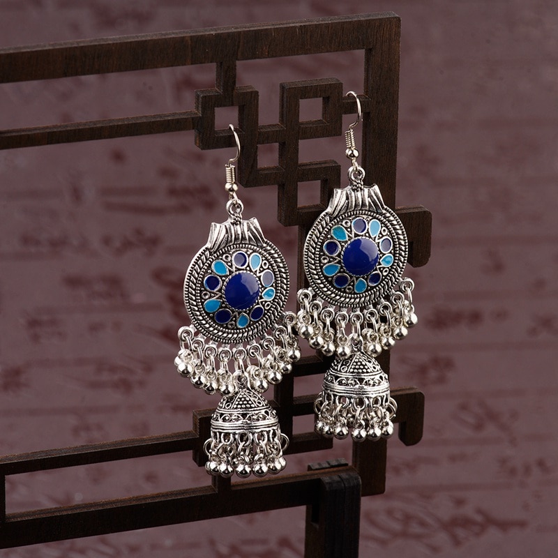 Traditional-Indian-Ethnic-Silver-Color-Drop-Earrings-Tassel-For-Women-Gypsy-Tassel-Jhumka-Jhumki-Ear-2251832734632041-4