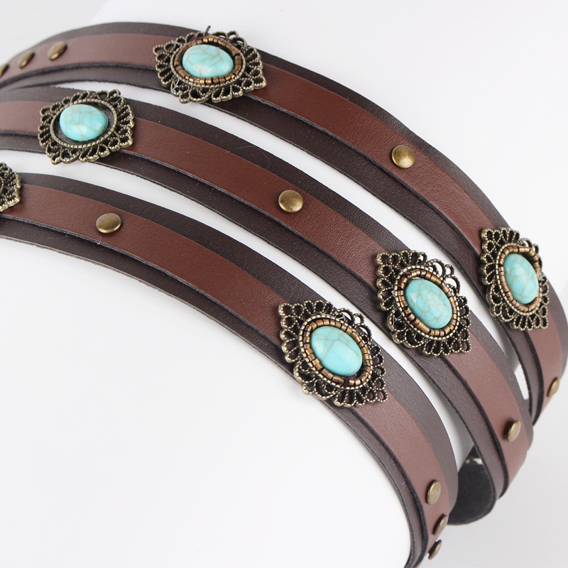 Vintage-Handmade-Leather-Men-Women-Head-Belt-Accessories-Ethnic-Turquoises-Flower-Statement-Choker-N-1005005192236990-7