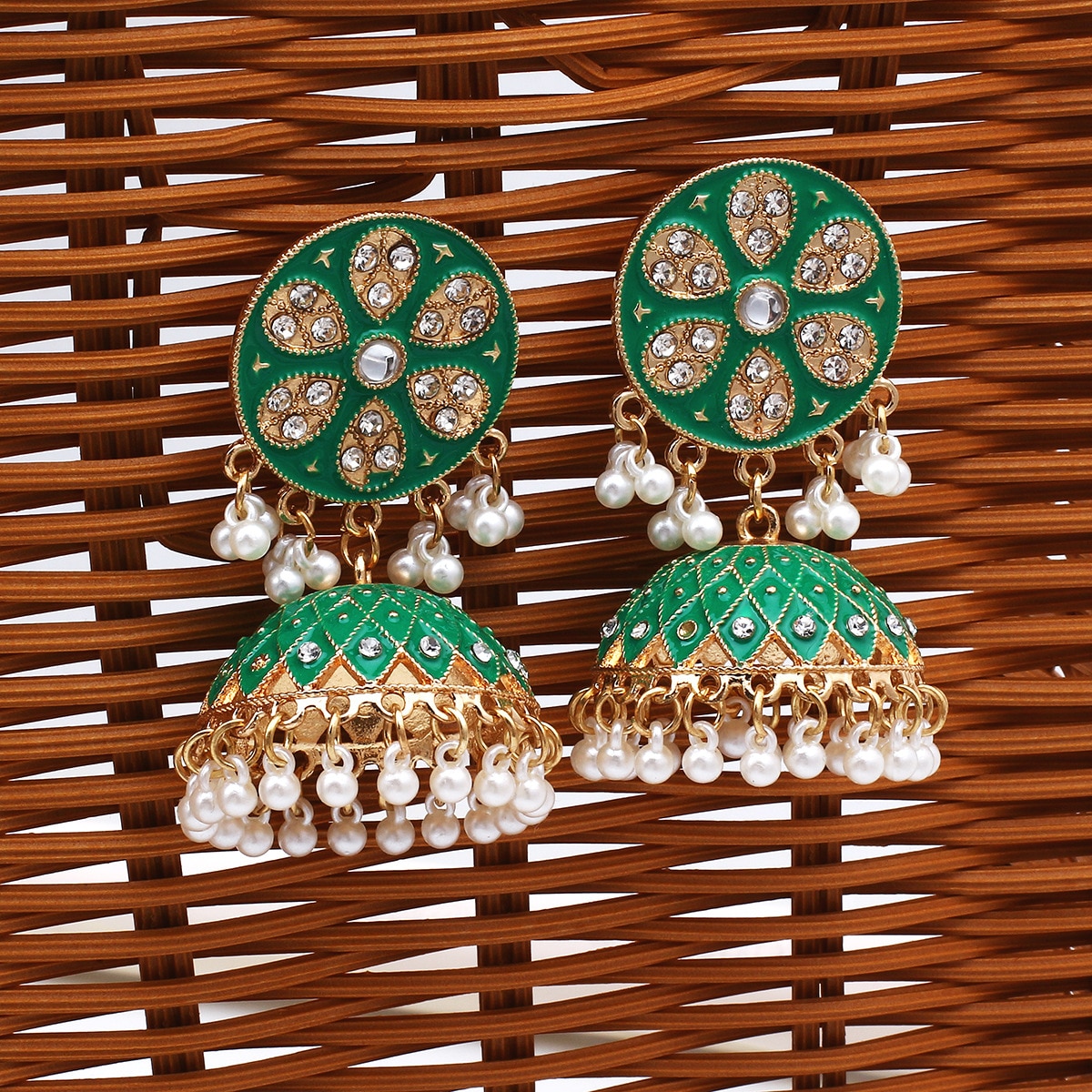 Vintage-Luxury-Green-Dangle-Earrings-for-Women-Pearl-Tassel-White-Crystal-Ethnic-Flower-Earrings-Wed-1005004860986192-6