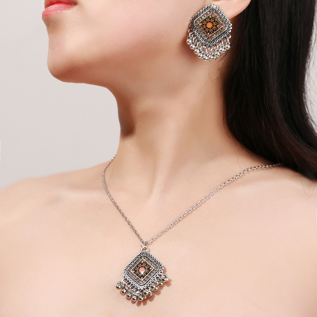 Vintage-Silver-Color-Flower-Jewelry-Sets-For-Women-Bell-Tassel-Necklaces-Earring-Bridal-Afghan-India-1005004536452730-2