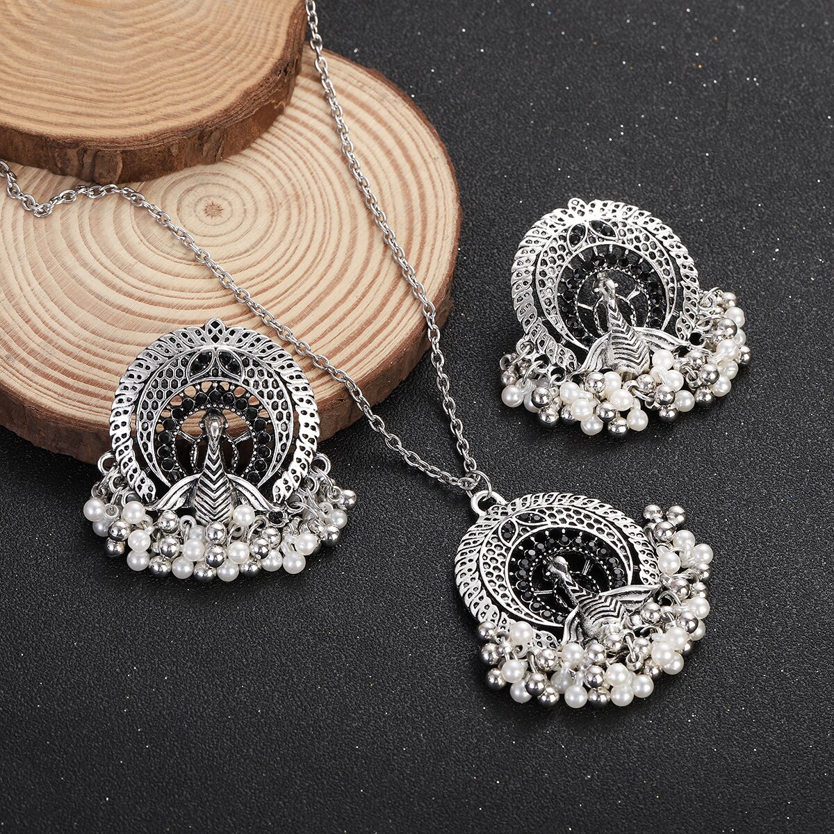 Vintage-Silver-Color-Jewelry-Sets-for-Women-Accessories-Ethnic-Geometric-Peacock-Crystal-Pendant-Nec-1005004941302824-3